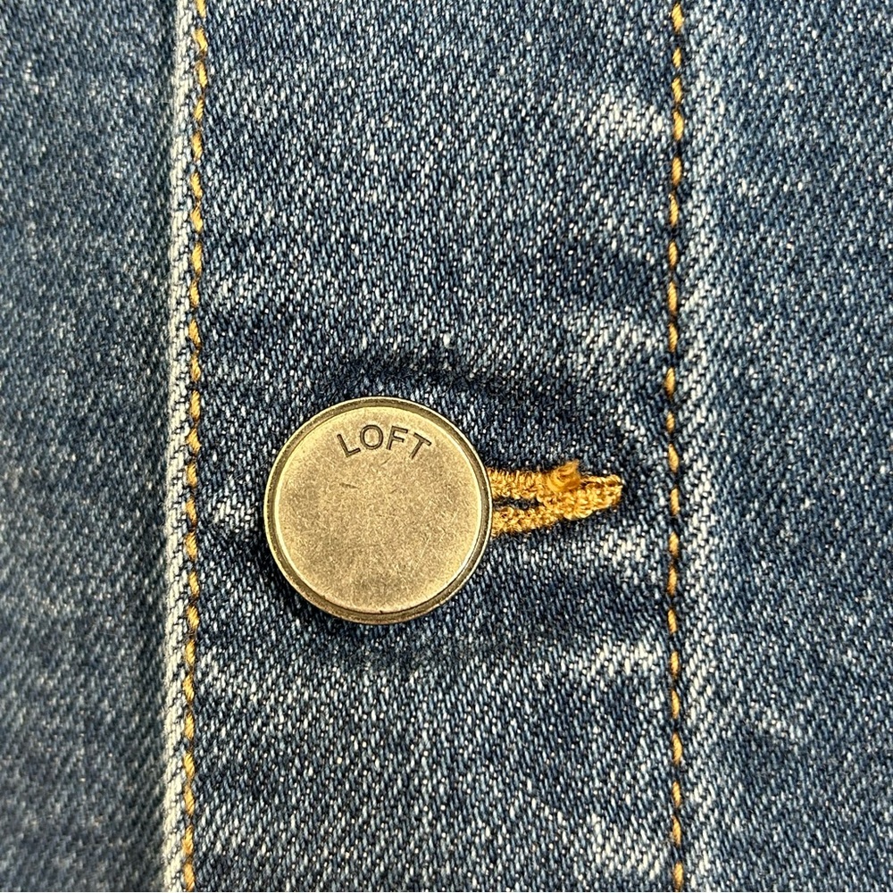 LOFT Loft Casual Y2K Streetwear Button Down Blue Denim Jeans Mini Skirt Size 2. - Picture 8 of 11